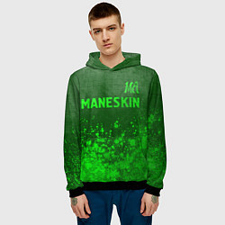 Толстовка-худи мужская Maneskin - green gradient посередине, цвет: 3D-черный — фото 2