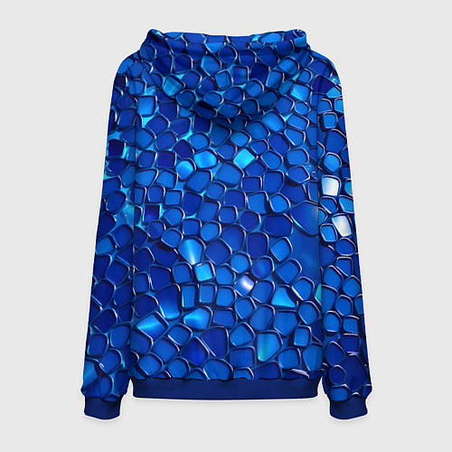 Мужская толстовка Блестящие синие отражения / 3D-Синий – фото 2