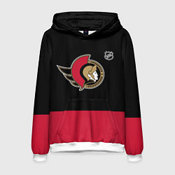 Толстовка-худи мужская Оттава Сенаторз хоккей, цвет: 3D-белый