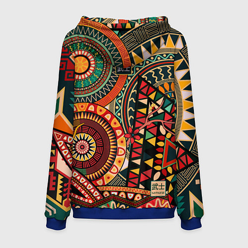 Мужская толстовка Цветной самурай / 3D-Синий – фото 2