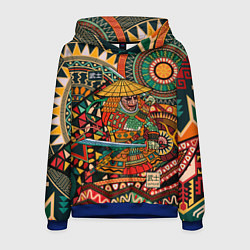 Толстовка-худи мужская Цветной самурай, цвет: 3D-синий