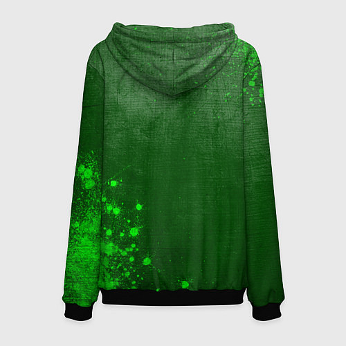 Мужская толстовка Fiat - green gradient вертикально / 3D-Черный – фото 2