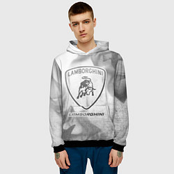 Толстовка-худи мужская Lamborghini - white gradient, цвет: 3D-черный — фото 2