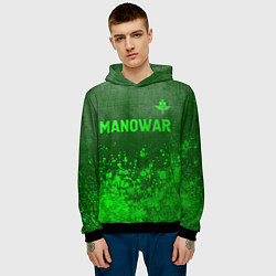 Толстовка-худи мужская Manowar - green gradient посередине, цвет: 3D-черный — фото 2