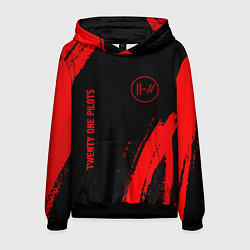 Мужская толстовка Twenty One Pilots - red gradient вертикально