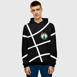 Толстовка-худи мужская Boston Celtics black, цвет: 3D-черный — фото 2