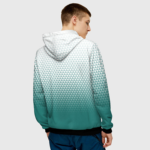 Мужская толстовка Анахайм Дакс - зеленая геометрия / 3D-Черный – фото 4