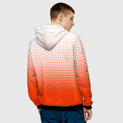 Мужская толстовка Анахайм Дакс - оранжевая геометрия / 3D-Черный – фото 4