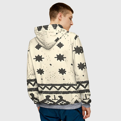Мужская толстовка Африканские примитивные узоры / 3D-Меланж – фото 4