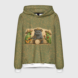 Толстовка-худи мужская Надежды маленький оркестрик в оливковом, цвет: 3D-белый