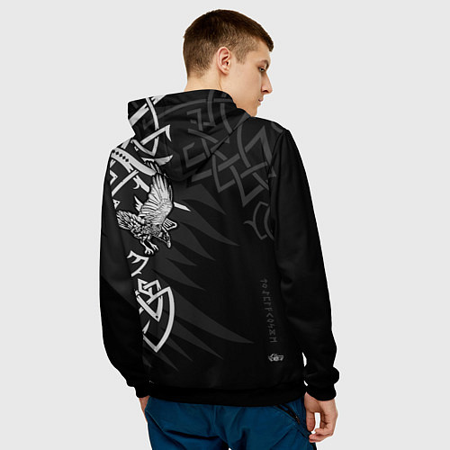 Мужская толстовка Верные спутники Одина / 3D-Черный – фото 4