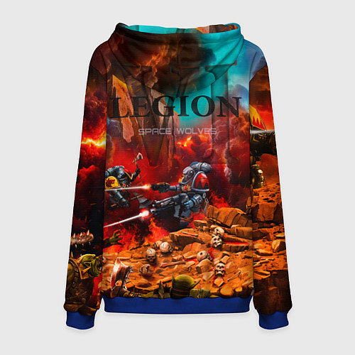Мужская толстовка Лман Русс примарх Космических Волков / 3D-Синий – фото 2