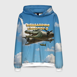 Толстовка-худи мужская Bombardino Crocodillo мем, цвет: 3D-белый