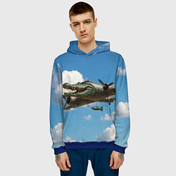 Толстовка-худи мужская Бомбардиро крокодило, цвет: 3D-синий — фото 2