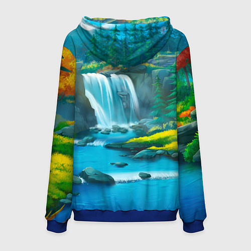 Мужская толстовка Билли Айлиш на фоне природы / 3D-Синий – фото 2