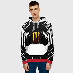 Толстовка-худи мужская Monster energy geometry, цвет: 3D-красный — фото 2