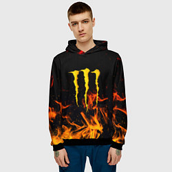 Толстовка-худи мужская Monster energy orange fire, цвет: 3D-черный — фото 2