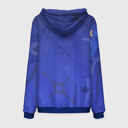 Мужская толстовка Альбедо Genshin Impact / 3D-Синий – фото 2