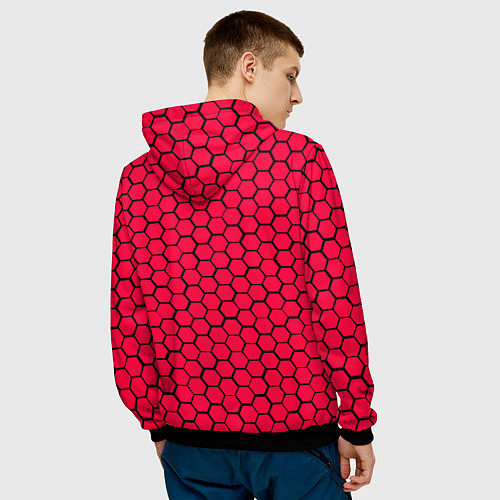 Мужская толстовка Вашингтон Кэпиталз - красные соты / 3D-Черный – фото 4