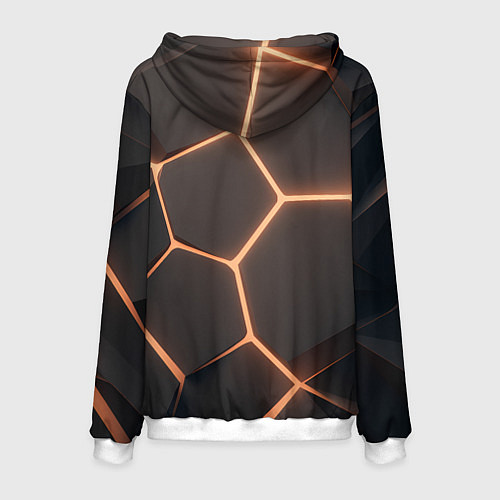 Мужская толстовка Серая текстура из сот / 3D-Белый – фото 2