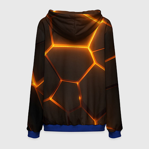 Мужская толстовка Оранжевое свечение текстура / 3D-Синий – фото 2
