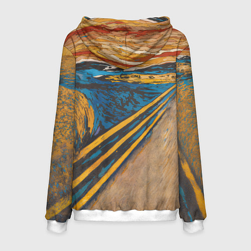 Мужская толстовка Крик - Пёс / 3D-Белый – фото 2