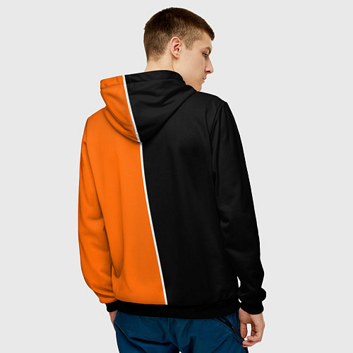 Мужская толстовка ФК Урал - оранжево черные / 3D-Черный – фото 4
