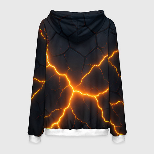 Мужская толстовка Молнии и черные плиты / 3D-Белый – фото 2