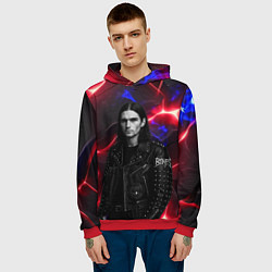 Толстовка-худи мужская Bones в косухе, цвет: 3D-красный — фото 2