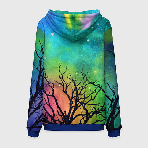 Мужская толстовка Bones без зрачков держит череп в руках / 3D-Синий – фото 2