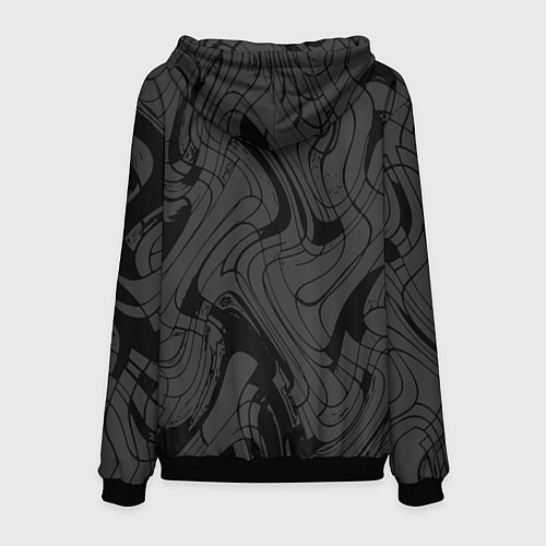 Мужская толстовка Тёмно-серый абстракция лниии / 3D-Черный – фото 2