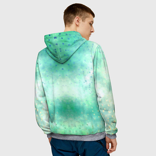 Мужская толстовка Веселая лисичка ест арбуз / 3D-Меланж – фото 4