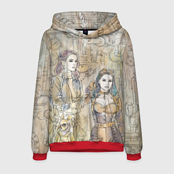 Толстовка-худи мужская Девушки стимпанк, цвет: 3D-красный