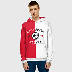 Толстовка-худи мужская ФК Спартак Москва 1922, цвет: 3D-белый — фото 2