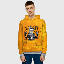 Толстовка-худи мужская Cool Bender - graffiti, цвет: 3D-меланж — фото 2