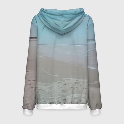 Мужская толстовка Лошадь почему мем на берегу / 3D-Белый – фото 2