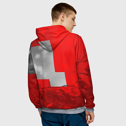 Мужская толстовка Бурый резвый кролик / 3D-Меланж – фото 4