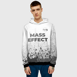 Толстовка-худи мужская Mass Effect - white gradient посередине, цвет: 3D-черный — фото 2