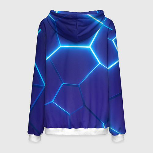 Мужская толстовка Bones белое лого на синих плитах / 3D-Белый – фото 2