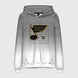 Толстовка-худи мужская Сент Луис Блюз - белый градиент, цвет: 3D-белый