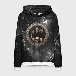 Толстовка-худи мужская Bones с лисой - готика, цвет: 3D-белый