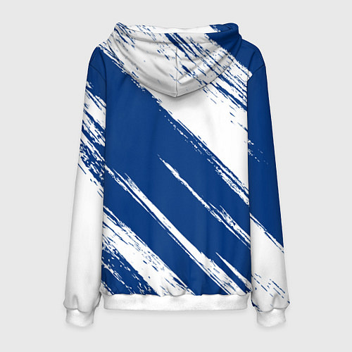 Мужская толстовка Торонто Мейпл Лифс - брызги синей краски / 3D-Белый – фото 2