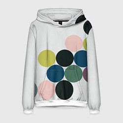 Толстовка-худи мужская Кластер чил - абстракция, цвет: 3D-белый