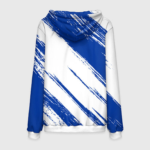 Мужская толстовка Клипперс - синяя краска / 3D-Белый – фото 2