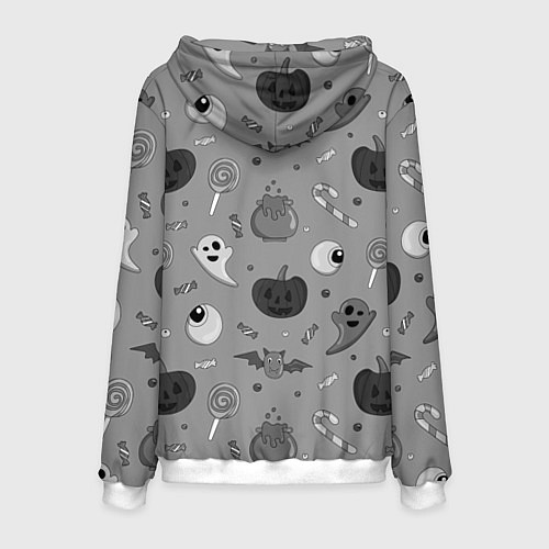 Мужская толстовка Halloween grey / 3D-Белый – фото 2