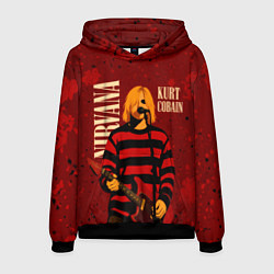 Толстовка-худи мужская Нирвана, гранж из 90-х, цвет: 3D-черный