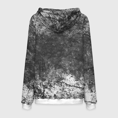 Мужская толстовка Абстракция - grey and white wall with cracks / 3D-Белый – фото 2