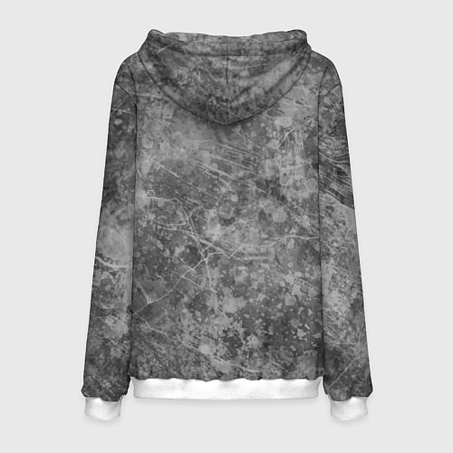 Мужская толстовка Абстракция - grey polished chip / 3D-Белый – фото 2