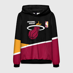 Толстовка-худи мужская Майами Хит - линии, цвет: 3D-черный