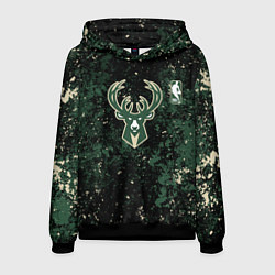 Толстовка-худи мужская Милуоки Бакс - баскетбол, цвет: 3D-черный